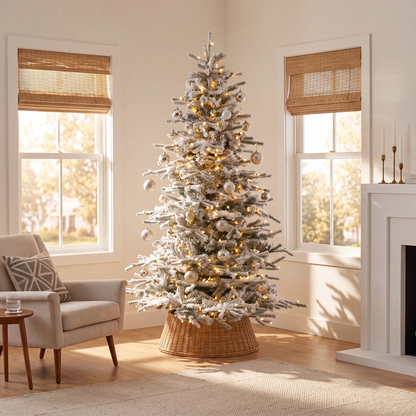 Hendricks Lighted Artificial Fir Christmas Tree, 7.5' H