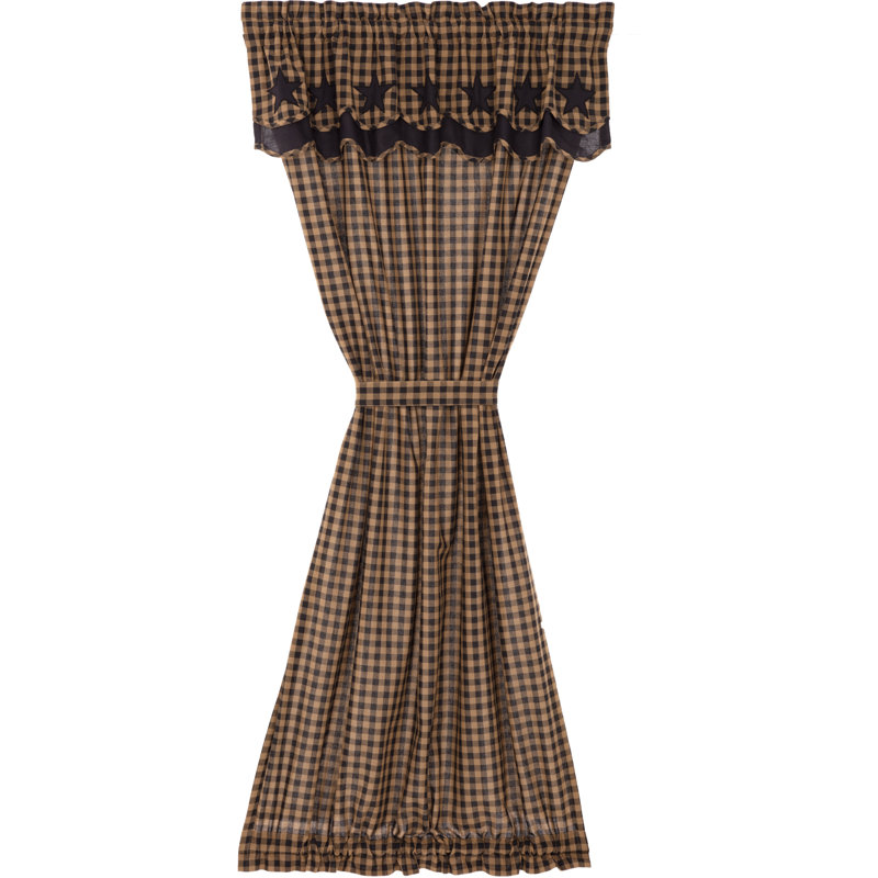 Union 100% Cotton Room Darkening Single Curtain Panel, Black/Brown
