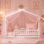 Structure de lit simple en bois avec garde-corps et lattes, blanc-1520859703-1520859706