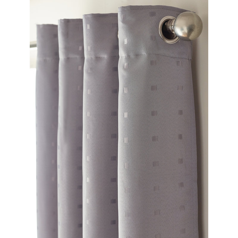 Norush Madison Eyelet Ring Top Curtains, Silver, 228 W x 182 D cm