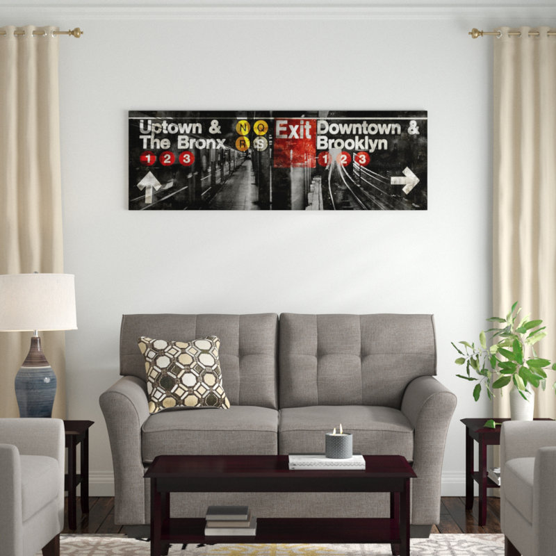 NYC Subway Station III par Luke Wilson - Impression sur toile tendue sur châssis, H 24 po x l 72 po x P 1,5 po, Toile tendue