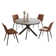 46'' Round Dining Table Set, Modern Kitchen Table for 2-4 Person, Steel Legs, Pedestal Dining Set with 32.4"H Dining Chair, Saving Space