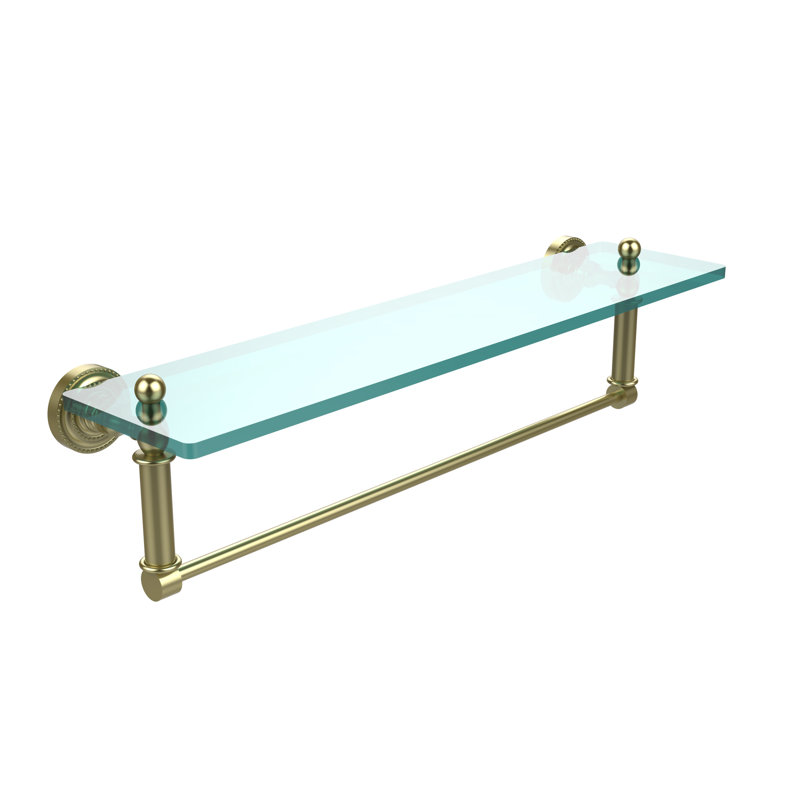 Marchmont Bracket Shelf with Towel Bar, 16", Satin Brass