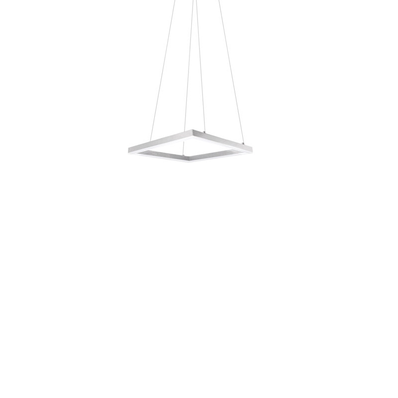 Piazza White LED Square Aluminum Chandelier 35.38"