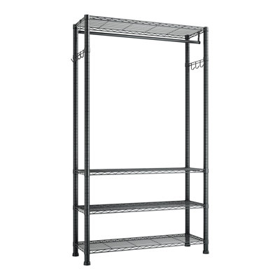 Portant à vêtements, support à vêtements robuste, 4 supports à vêtements réglables en acier au carbone, garde-robe de 500 lb pour garde-robe de chambre à coucher, magasin de vêtements, couloir