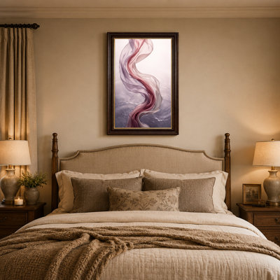 Art mural sur toile rose et mauve