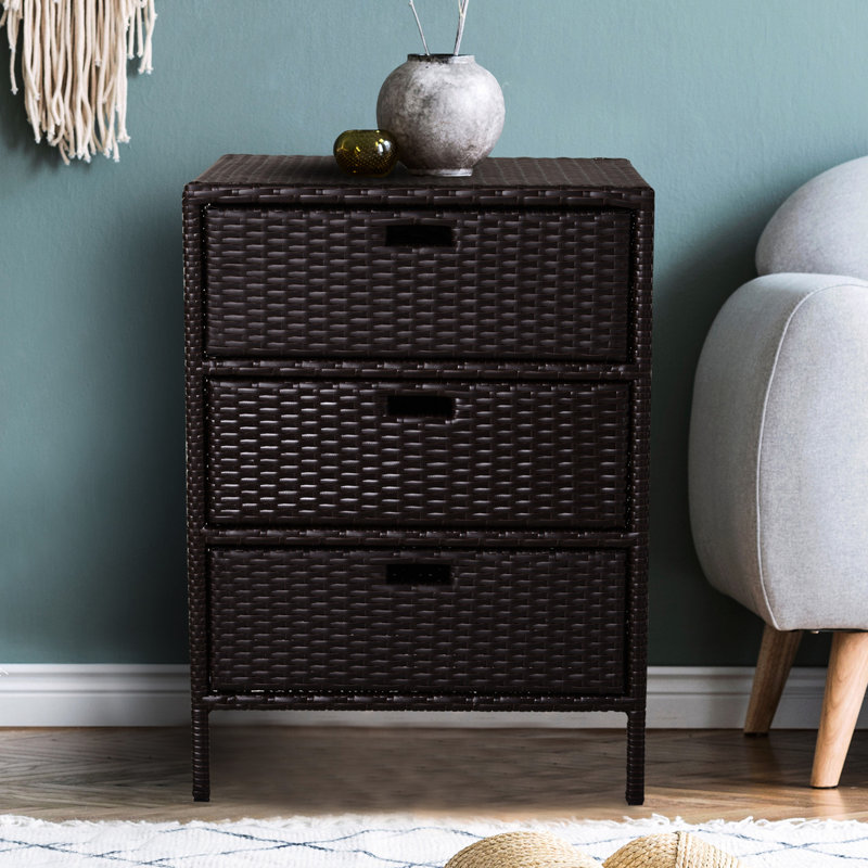 Armoire de rangement extérieure pour piscine Pe 3 - Armoire à serviettes brune avec organisateur