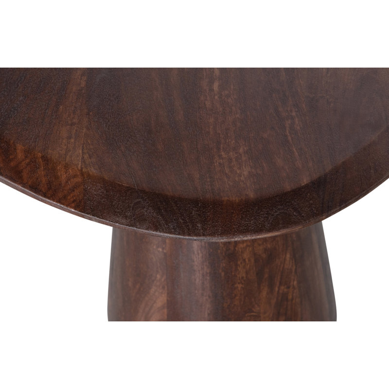 Solid Wood Pedestal Coffee Table, 52cm H x 60cm L x 50cm W, Walnut