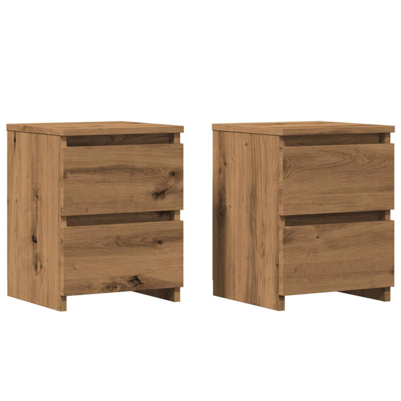 vidaXL Side Cabinet Storage for Living Room Engineered Wood, Black, Set of 2