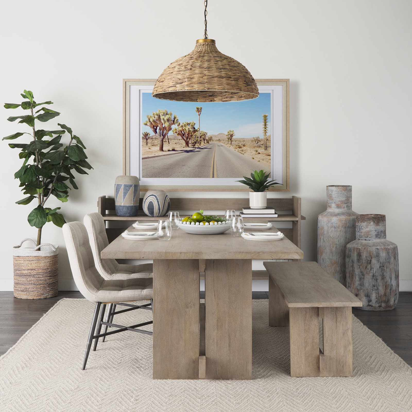 Dalina 84"ining Table, Light Brown