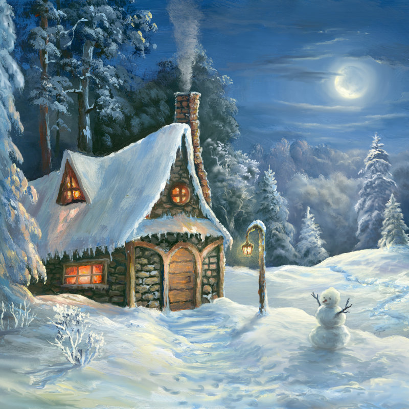 Christmas Tale - Wrapped Canvas Print, 51cm H x 51cm W x 3.8cm D