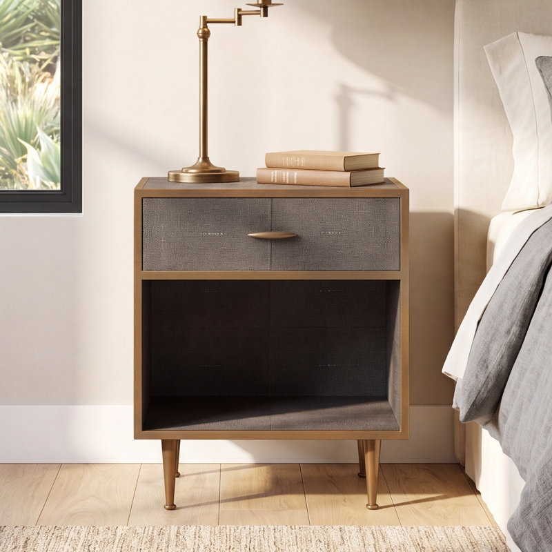 Thalliard Hartstown 1-Drawer Nightstand in Gray
