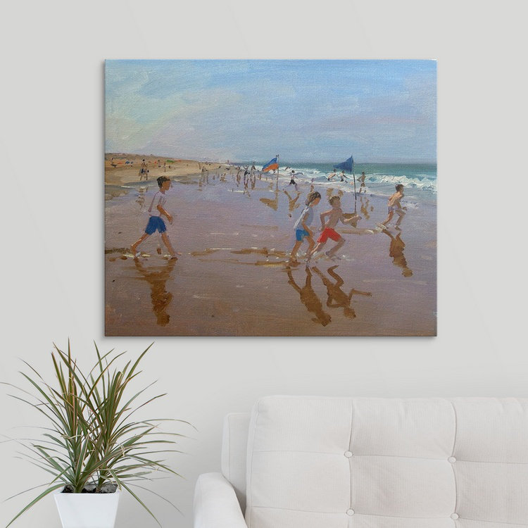 Mayle «Flags and Reflections Montalivet» par Andrew Macara, reproduction d'art, H 24 po x l 30 po x P 1,25 po, Toile