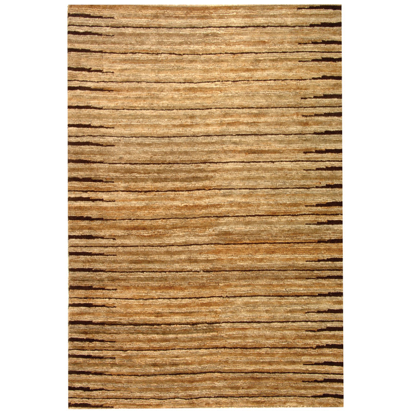 Elaine Organic Hand Knotted Jute Striped Rug, Rectangle 9' x 12'