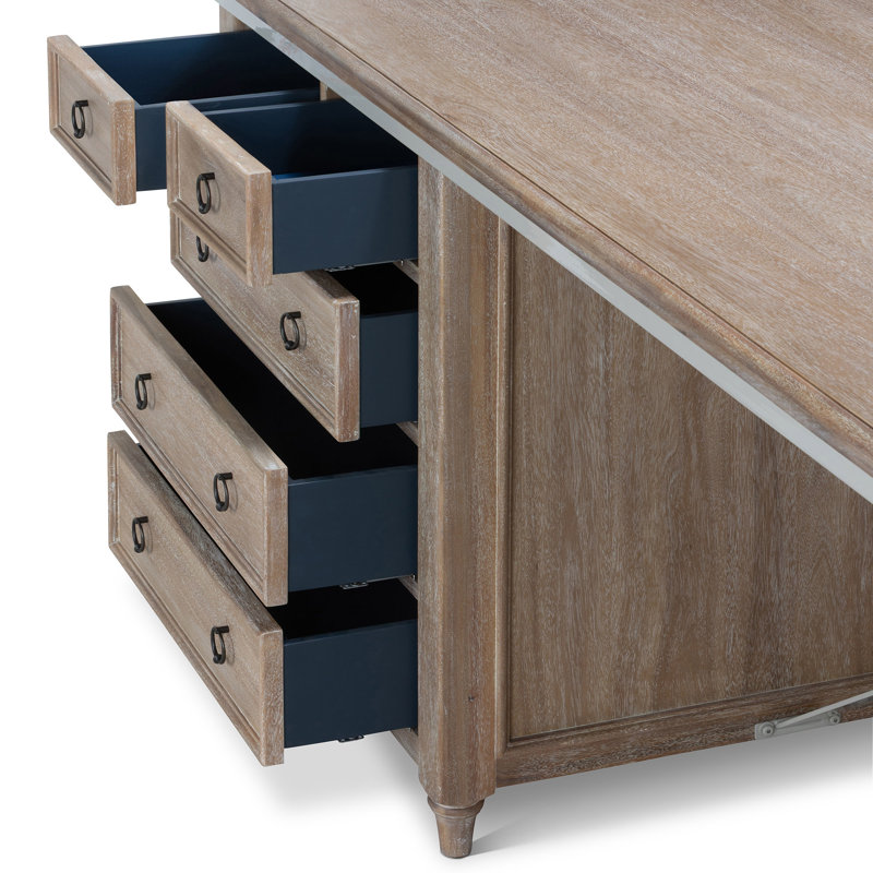 Studio Partners Desk, Whitewash, Driftwood