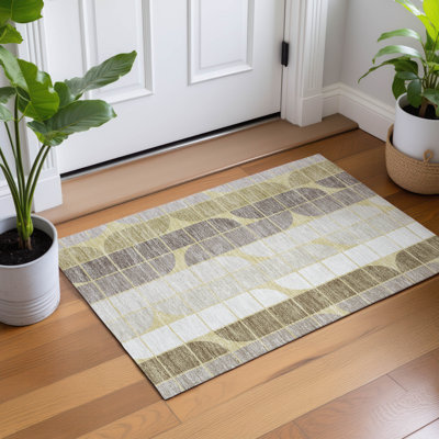 Machine Washable Indoor/Outdoor Lockway ACN2418 Mid-Century Modern Rug