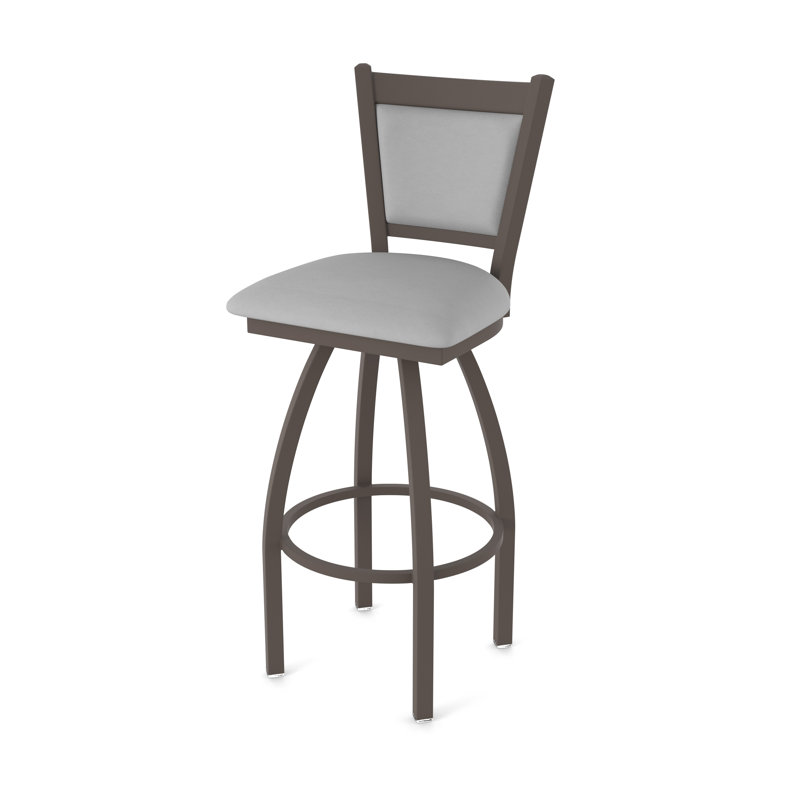 Tabouret pivotant Hadleigh, Vinyle - gris Folkstone Canter, Bronze, Tabouret de bar (siège d'une hauteur de 36 po)