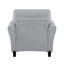 Meuble de salon transitionnel moderne 1 pièce en tissu texturé gris foncé rembourré avec accoudoirs arrondis-2014480343