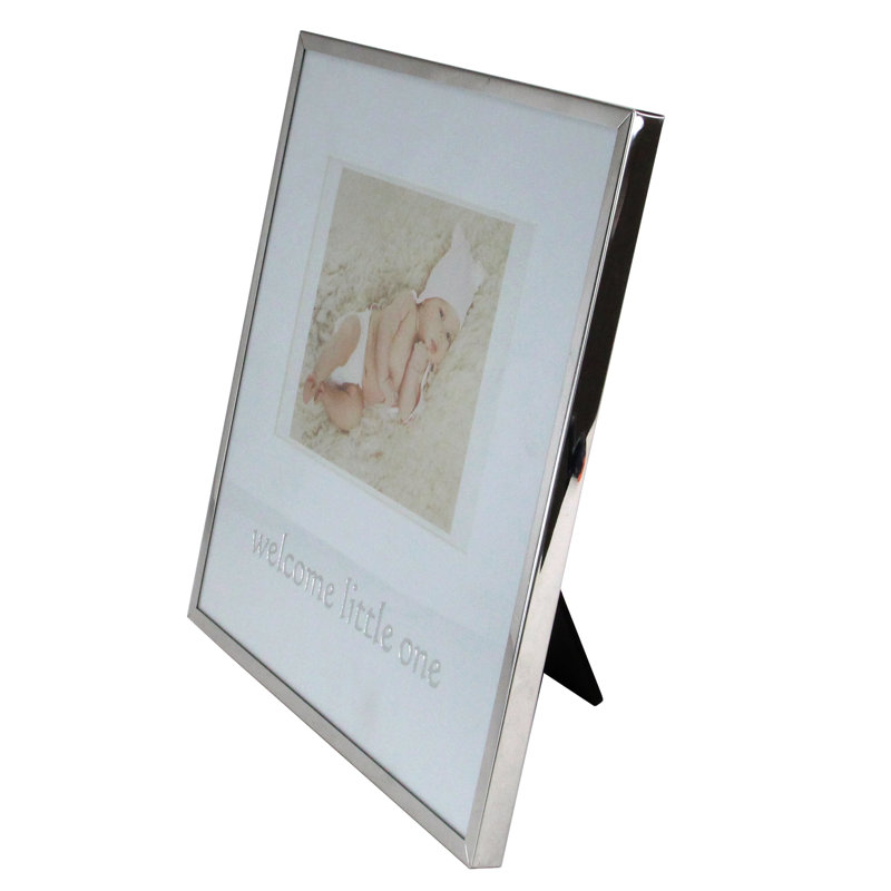 Cadre photo pour bébé 10 "carré métallique 4" x 6 "- Argent