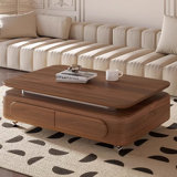 Table basse minimaliste en bois massif noyer