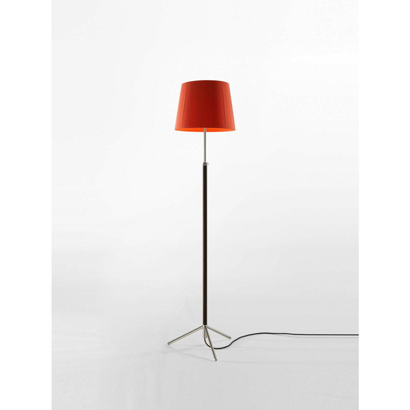 47.2" Floor Lamp, Chrome, Red Amber