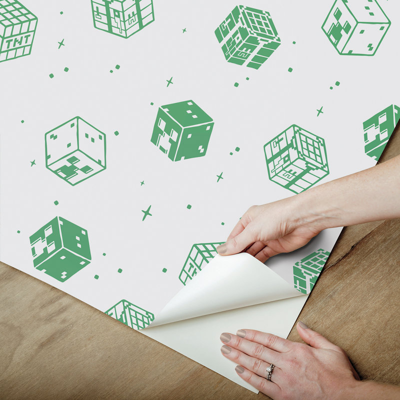 Papier peint adhésif Minecraft Blocks, Gris