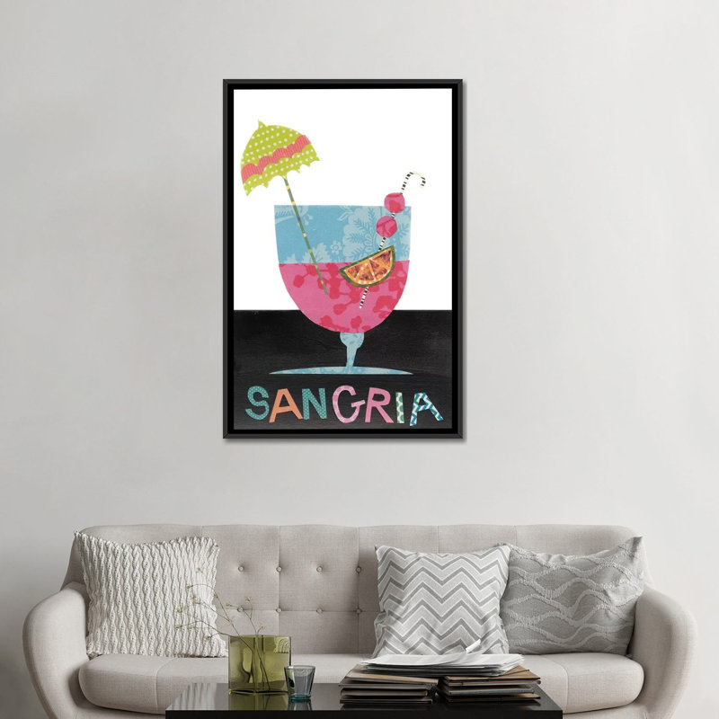 «Mix Me a Drink V» par Regina Moore, impression sur toile tendue, H 26 po x l 18 po x P 1,5 po, Toile avec cadre noir