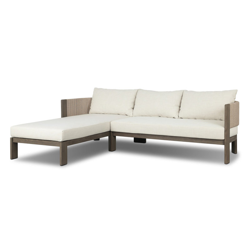 Delancy Outdoor 2PC Sectional-LAF Chaise-Vergo Cream, Left Hand Facing
