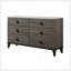 Commode en faux marbre et dessus en chêne gris rustique Avantika