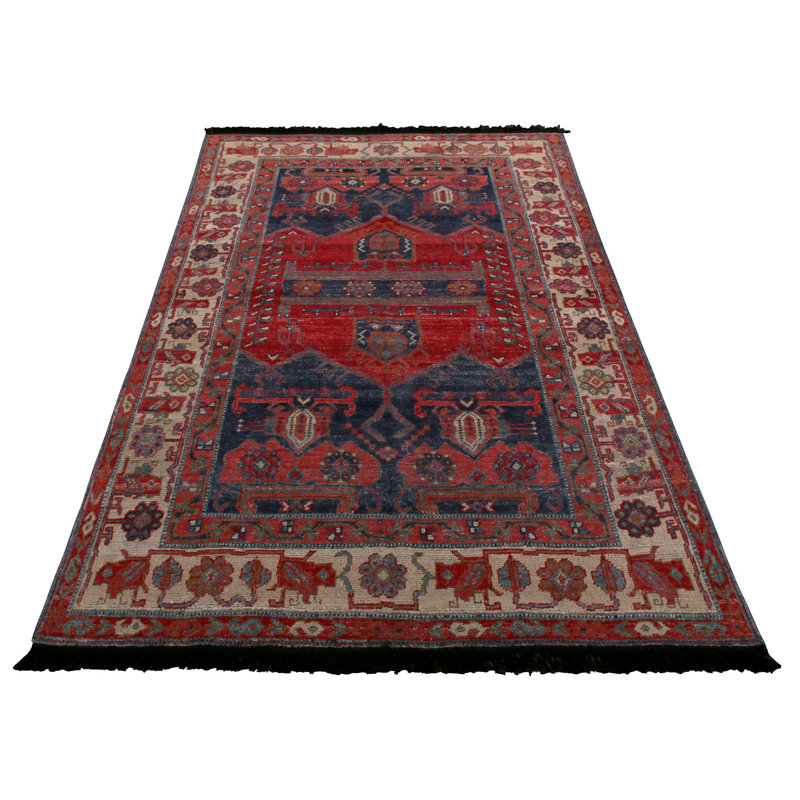 Burano Hand Knotted Wool Geometric Area Rug, Rectangle 10' x 14'