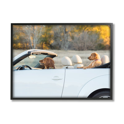 Ba-359-Framed " Dogs Driving Convertible " by Karen Hoglund