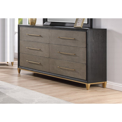 Commode en bois brossé 6 pièces