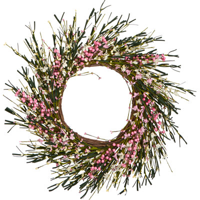 Couronne de 20 po à petites fleurs et baies