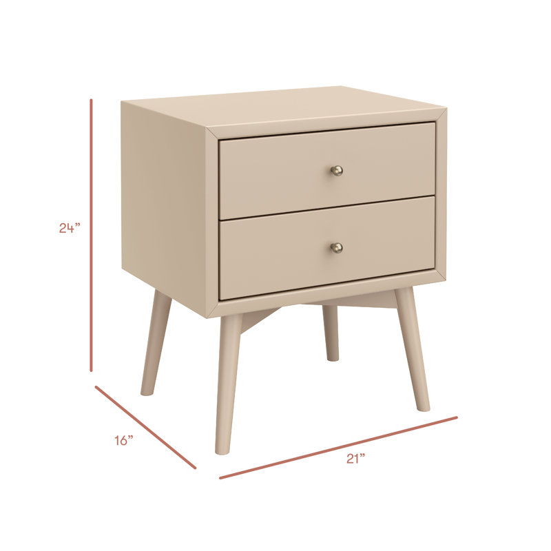 Palma Nightstand With USB Port, Beige