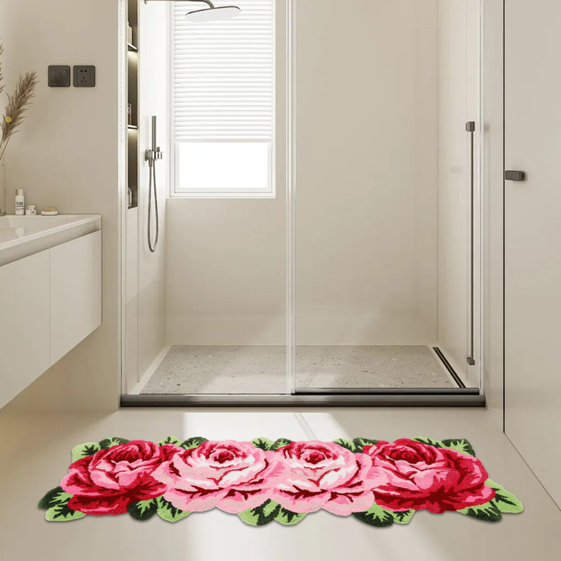Tapis pour salle de bain Dile Poly, Rose