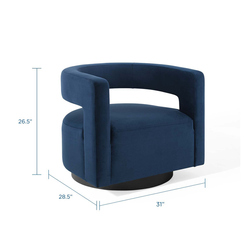 Midnight Blue Velvet Swivel Accent Chair