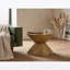 Table d'appoint en forme de sablier antique antique avec structure durable renforcée de fibres et texture martelée élégante