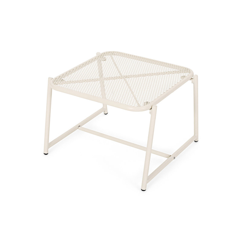Outdoor Patio Side Table, Matte White, 13.25" H x 18" W x 19.5" D