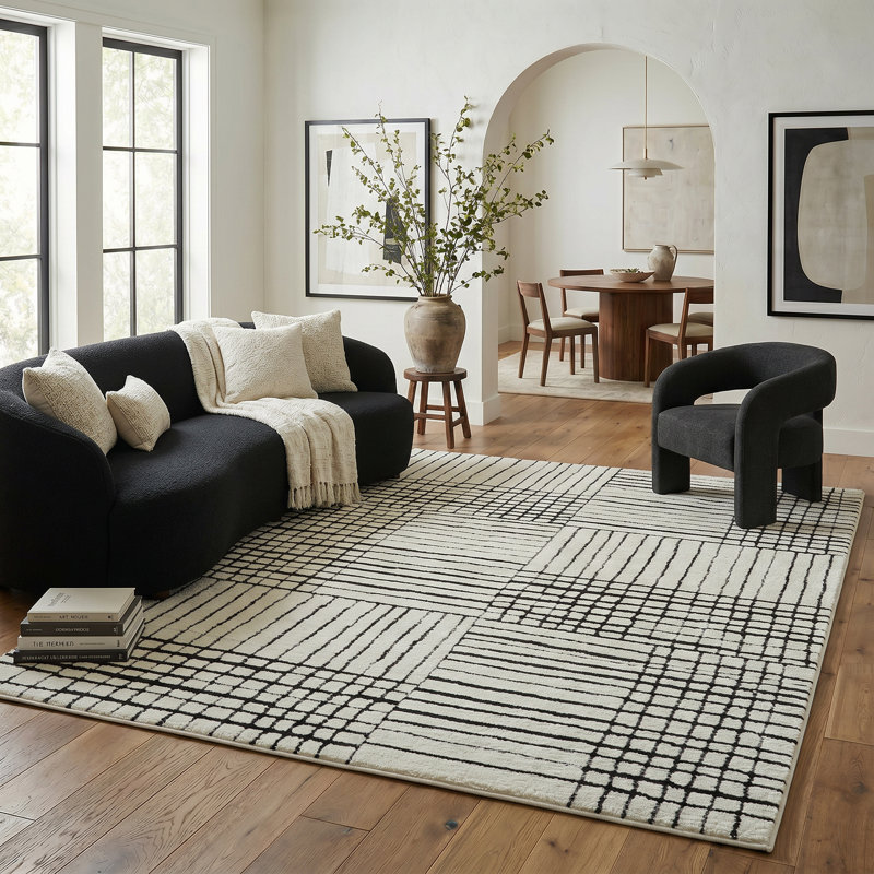 Rug Branch Alinda Collections Abstract Cream Indoor Area Rug, Rectangle 5'4" x 7'8"