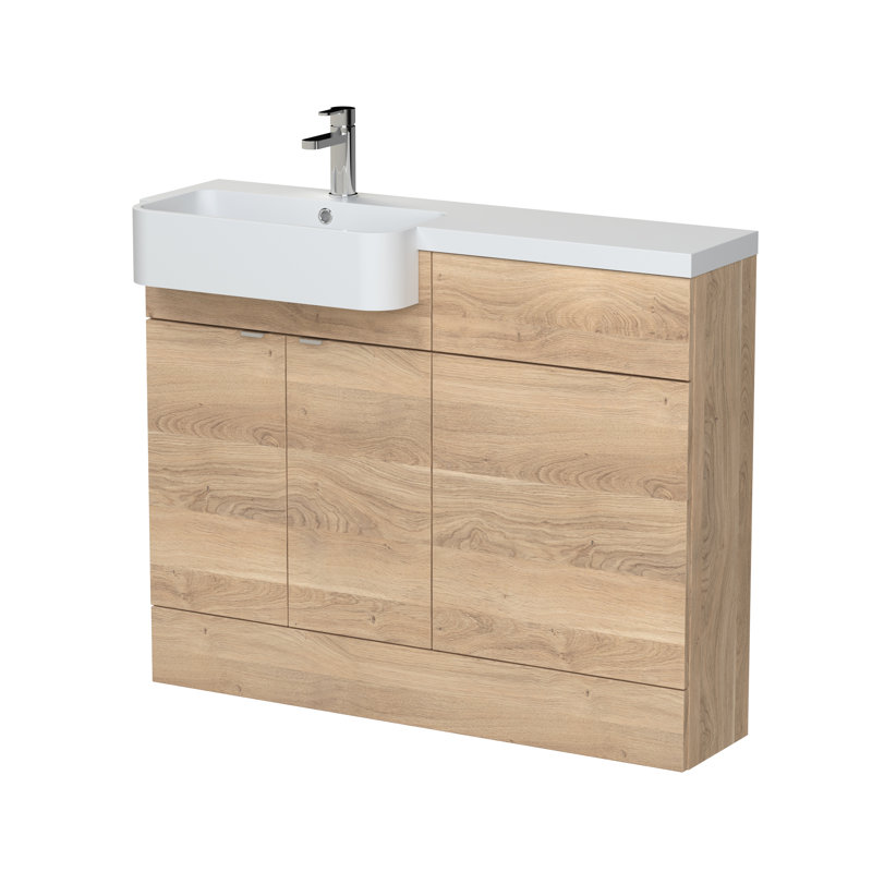 Single Bathroom Vanity with Drop In Polymarble Basin