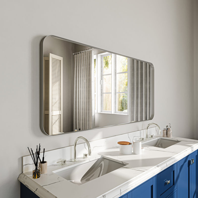 Miroir mural Tahleek, Argent, 60 po x 28 po