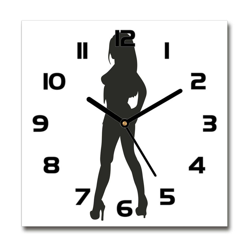 Glass Wall Clock, Black/White