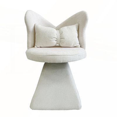 Elegant Swivel Vanity Chair with Butterfly Back