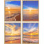 «White Ocean Sea Wave Vibrant Sunset Horizon», impression sur papier 4 pièces-97782112-97782117