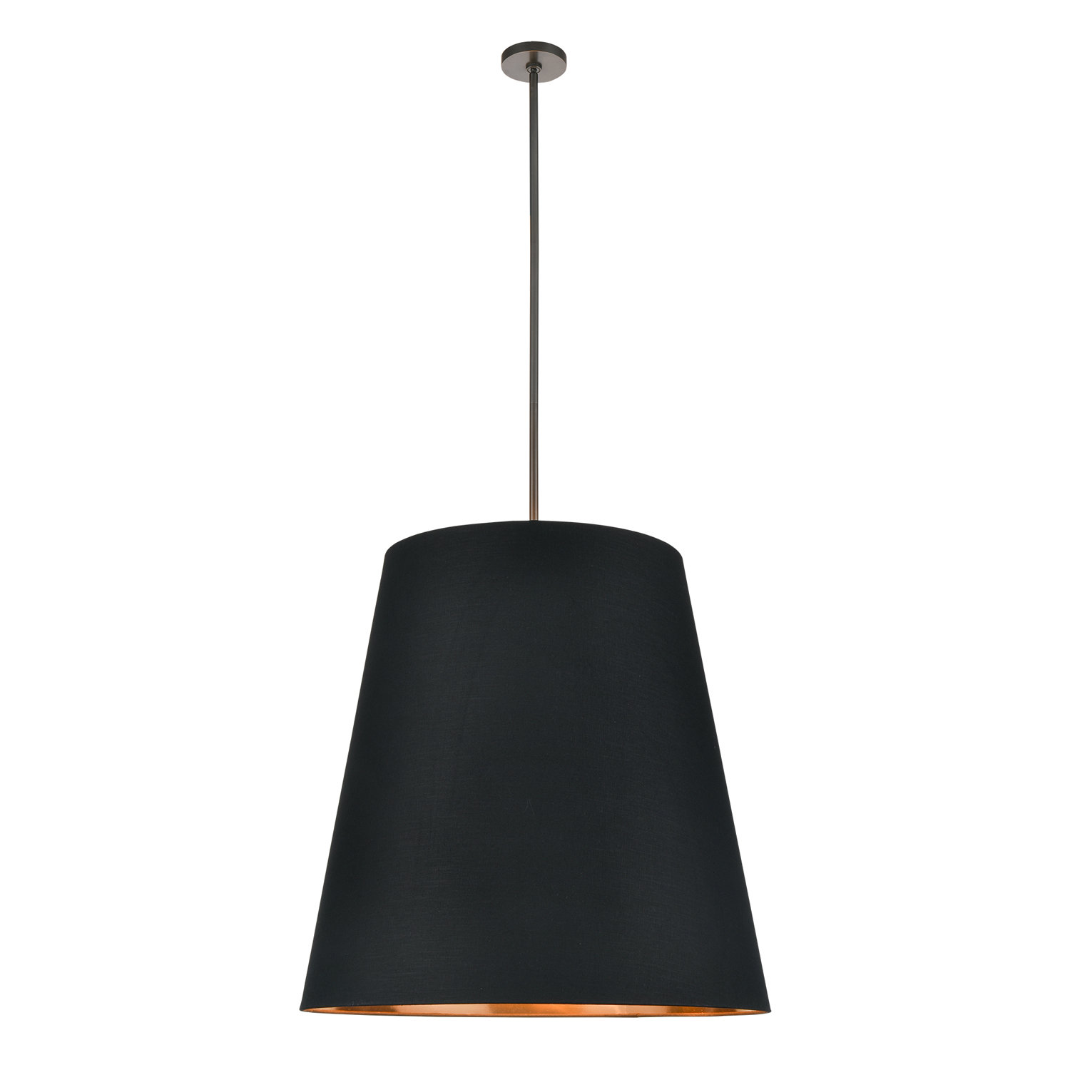 3 Light Steel Pendant, Black, 76.88" H x 30" W x 30" D, Black