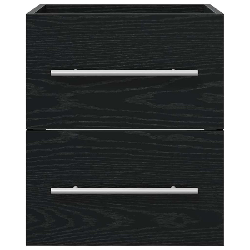 Bathroom Vanity with Basin, Black Oak