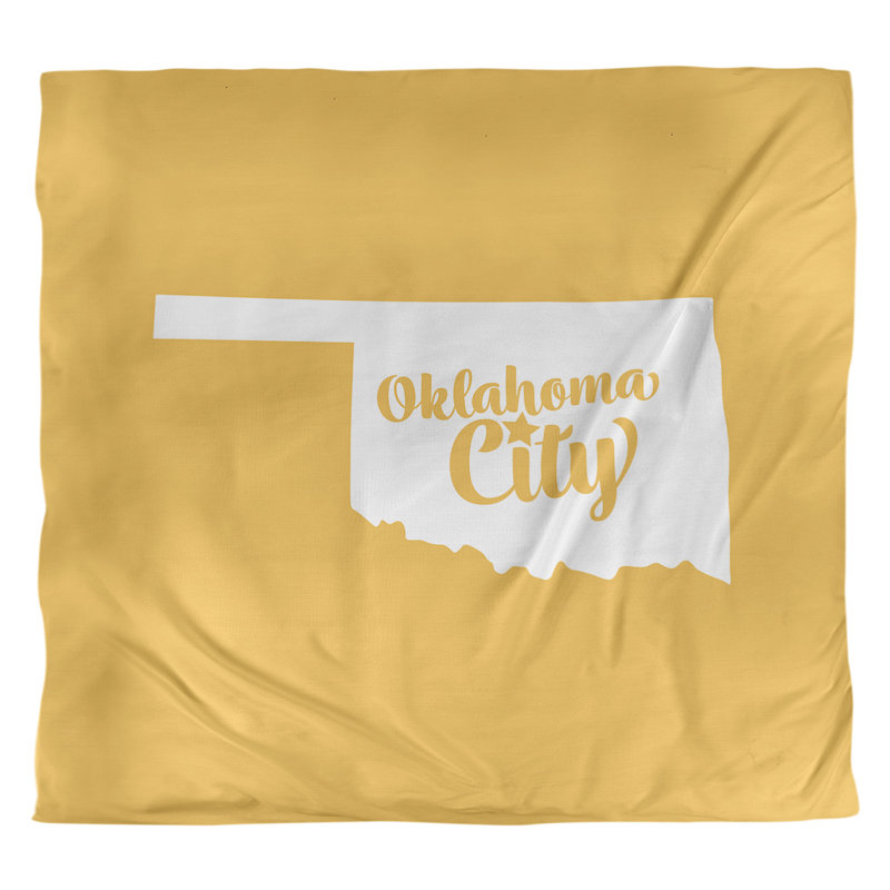 Housse de couette oklahoma city oklahoma, Housse de couette pour très grand lit, Jaune, Microfibre