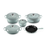 Le Creuset Signature Cast Iron 9-Piece Cookware Set, Artichaut