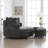 59.8" W Upholstered Oversized Slipcovered Accent Barrel Lounge Chair With Crescent Storage Ottoman-481504833