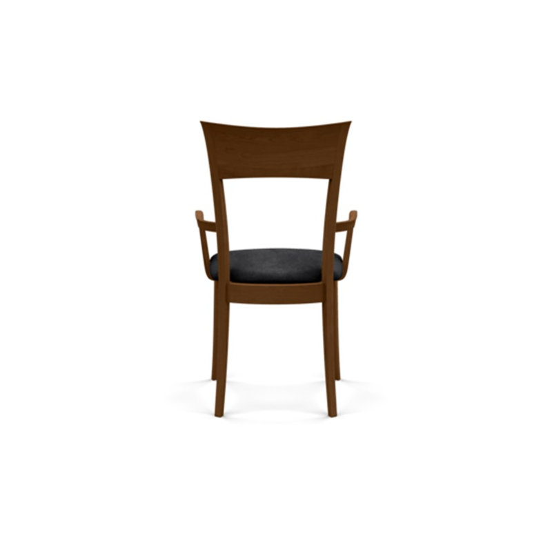 Ingrid Upholstered Arm Chair, Saddle Cherry, Microseude Onyx